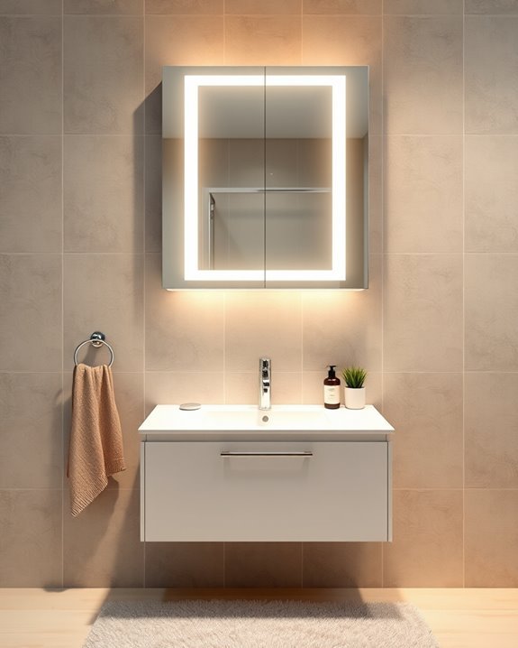 stylish illuminated mirrored cabinets