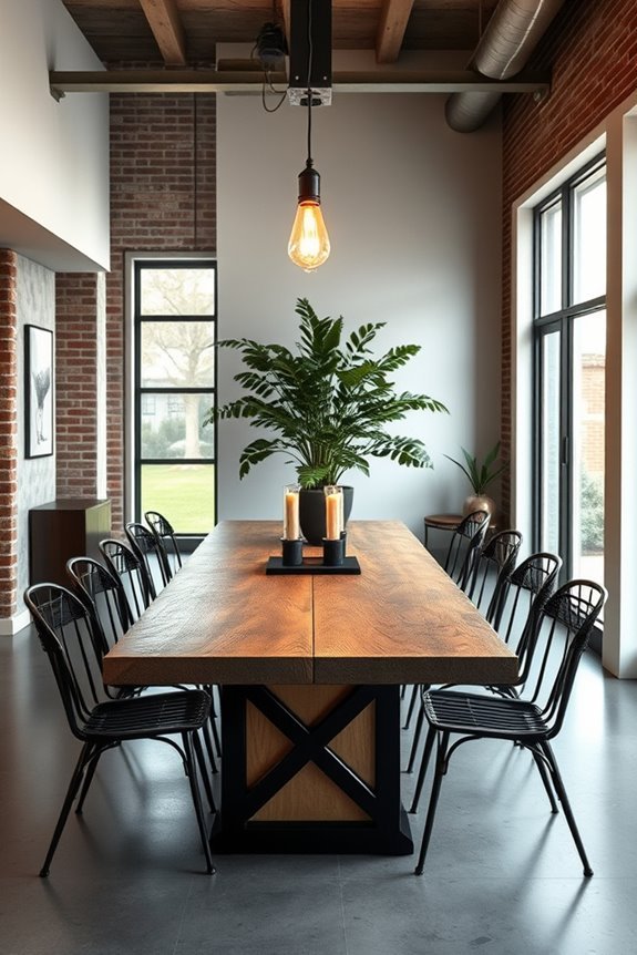 stylish industrial dining transformation