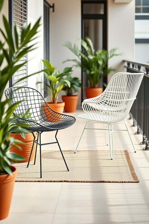 stylish lightweight wire chairs