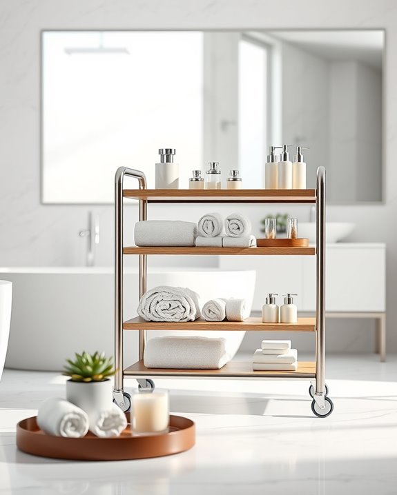 stylish mobile bathroom storage