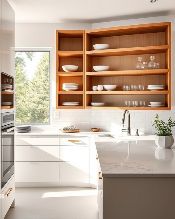 stylish open shelving design
