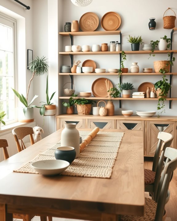 stylish open shelving displays