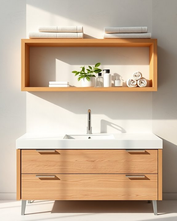stylish open shelving vanities