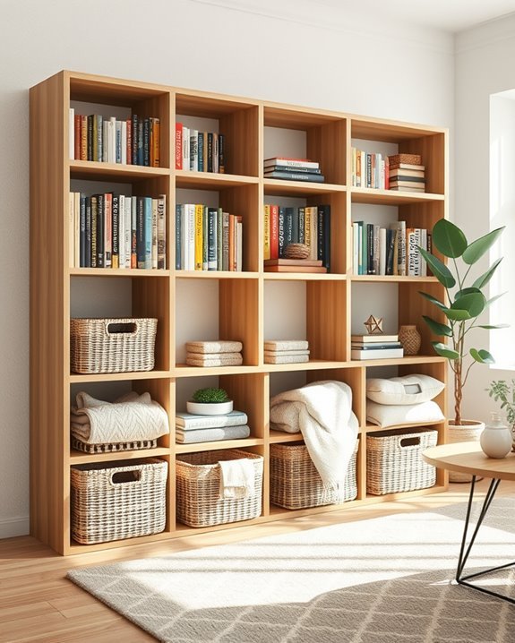 stylish organized bookshelf storage