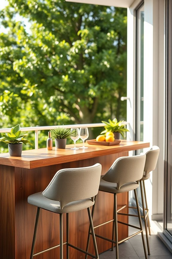 stylish outdoor balcony bar