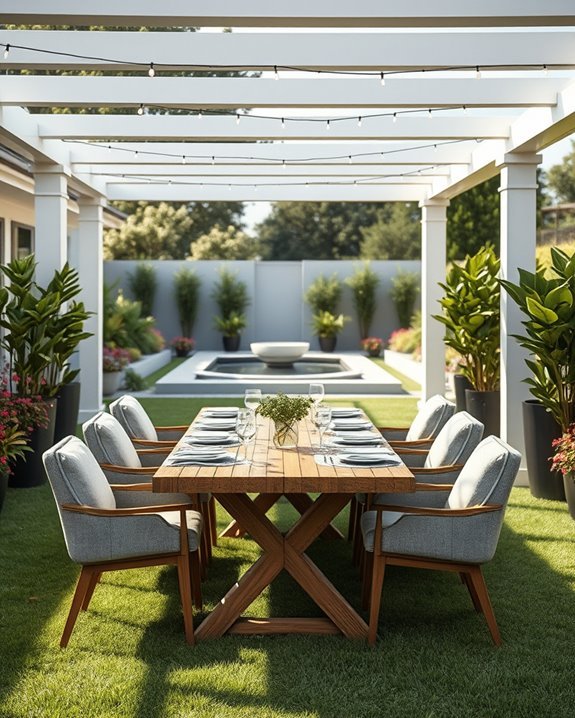 stylish outdoor dining area
