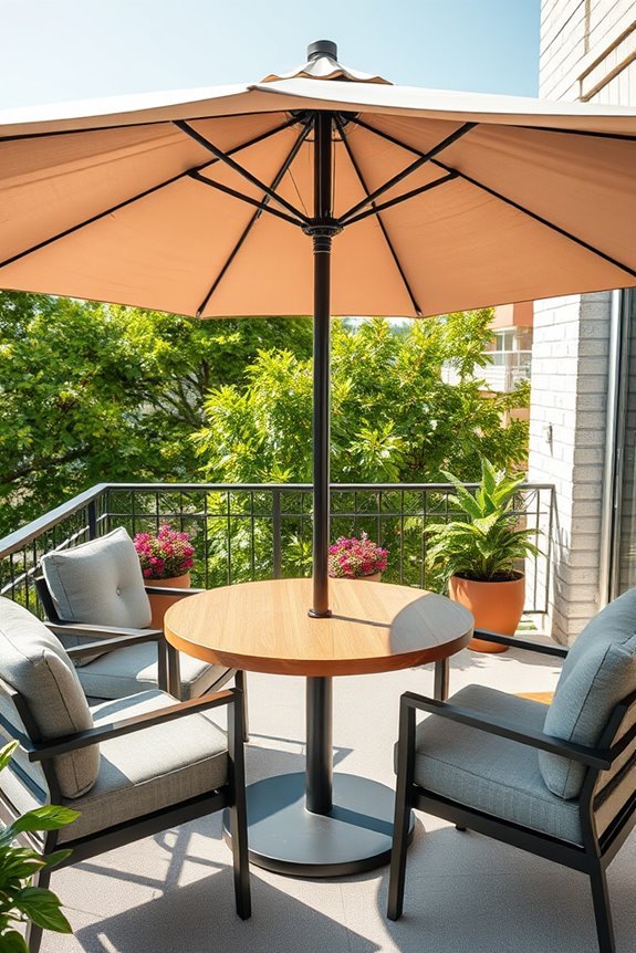 stylish outdoor umbrella tables