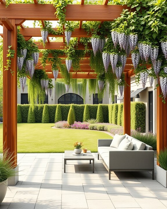 stylish pergola for climbing plants