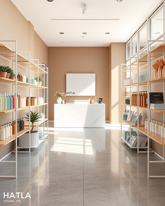 stylish salon product displays