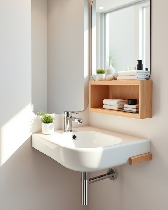 stylish sink with shelves