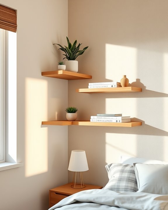 stylish space saving floating shelves