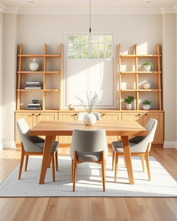 stylish space saving ladder shelves