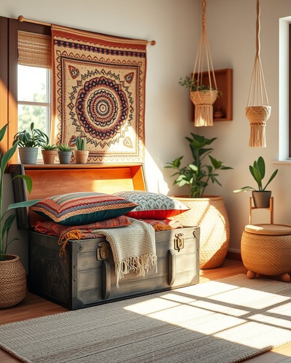 stylish storage with vintage trunks