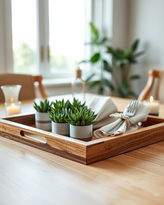 stylish tray enhances decor