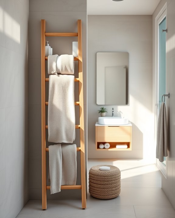 stylish vertical towel storage