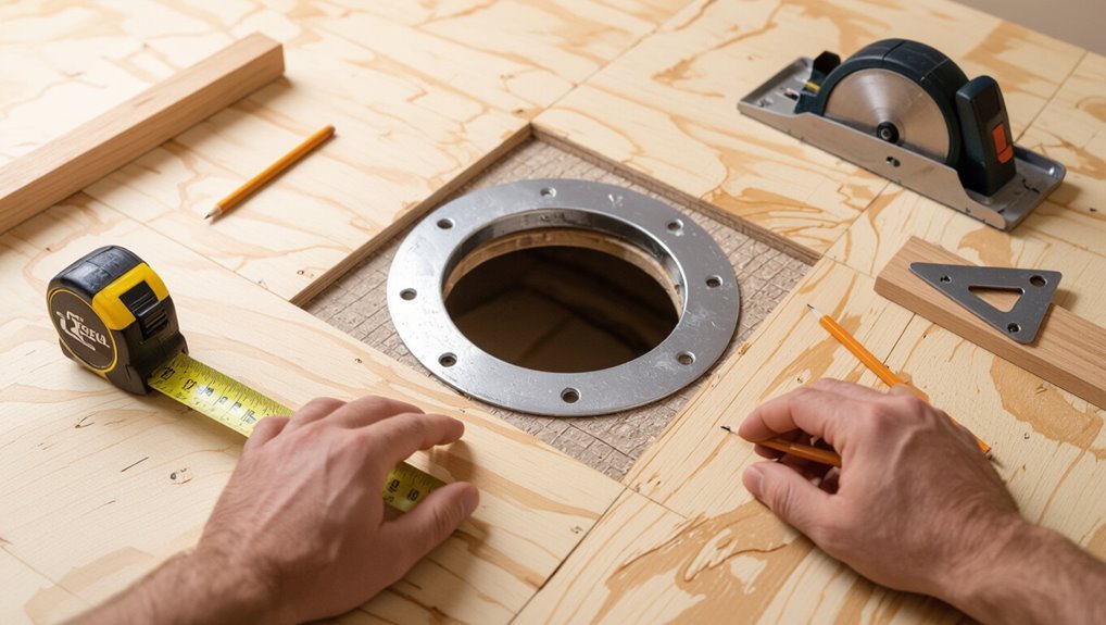 subfloor installation around flange
