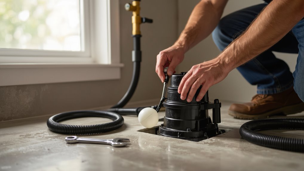 sump pump float adjustment needed