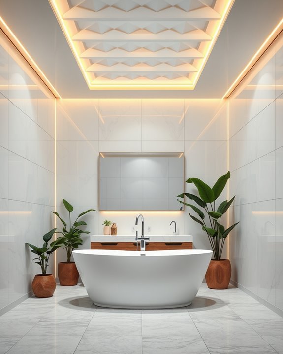 sunken ceiling bathroom design