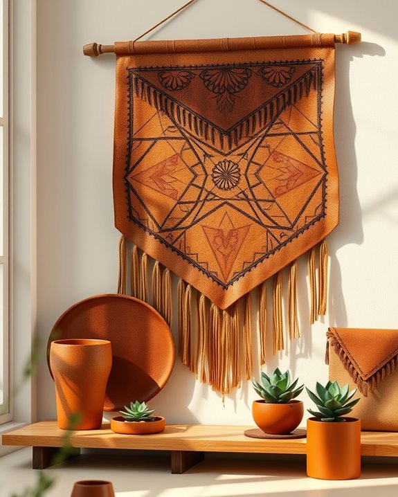 sustainable handcrafted leather decor