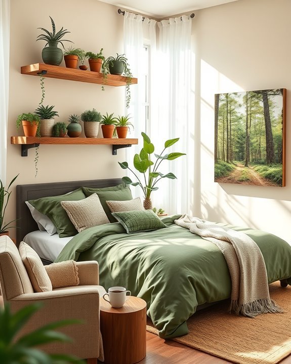 sustainable rustic wood shelving