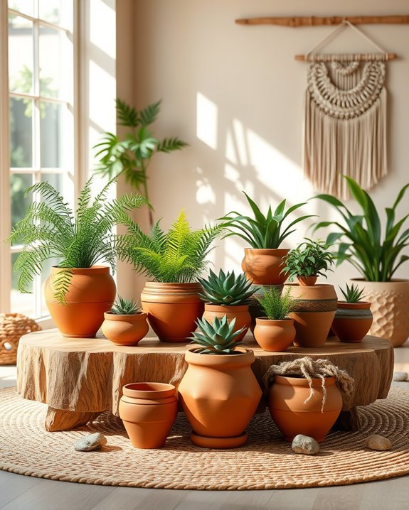 terracotta pots enhance interiors