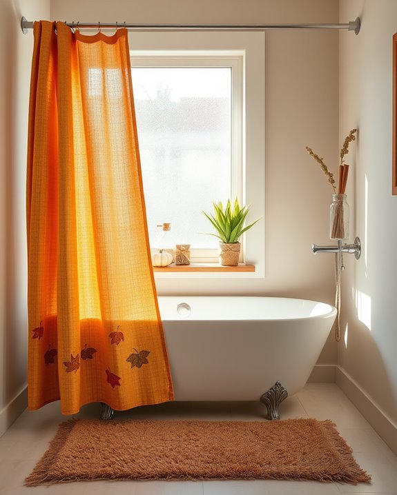 textured autumn shower curtains