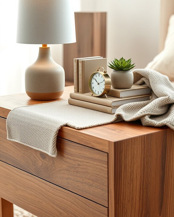 textured bedside table design