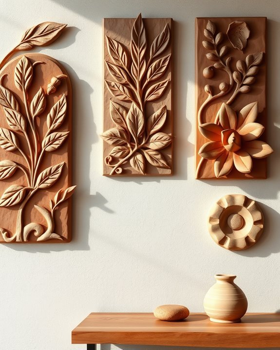textured clay wall sculptures