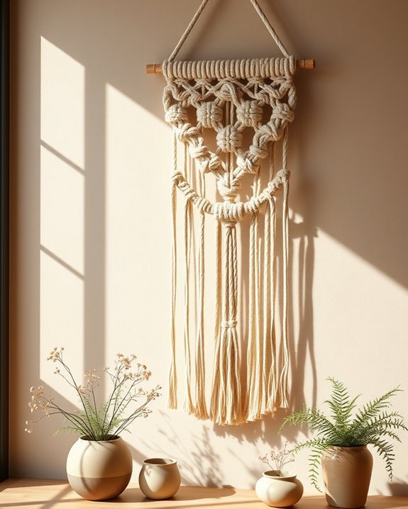 textured macram wall decor