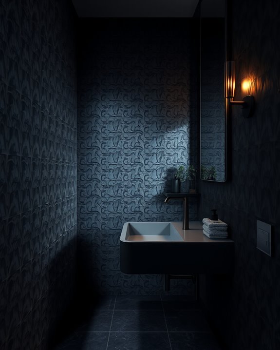 textured panels enhance ambiance