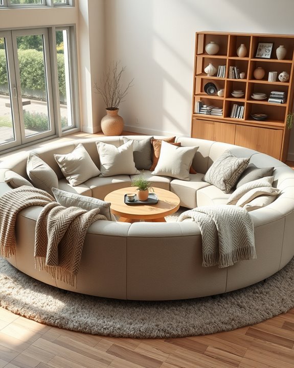 textured pillows and throws