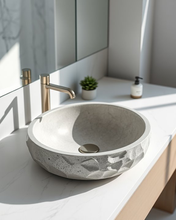 textured sinks enhance bathrooms