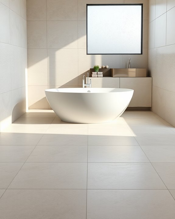 textured tiles enhance depth