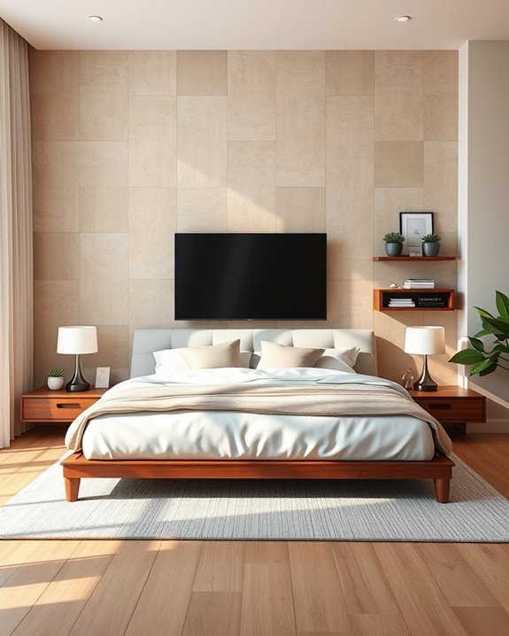 textured walls enhance viewing experience