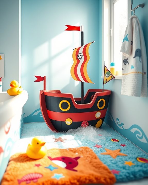 themed kids bathroom waste baskets