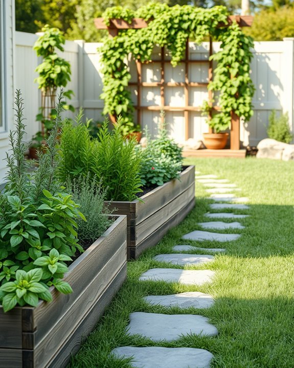 thriving aromatic herb garden
