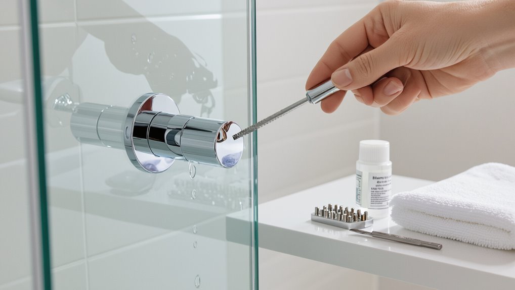 tighten shower door handle