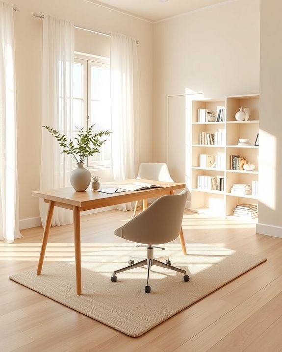 timeless elegant cream workspace