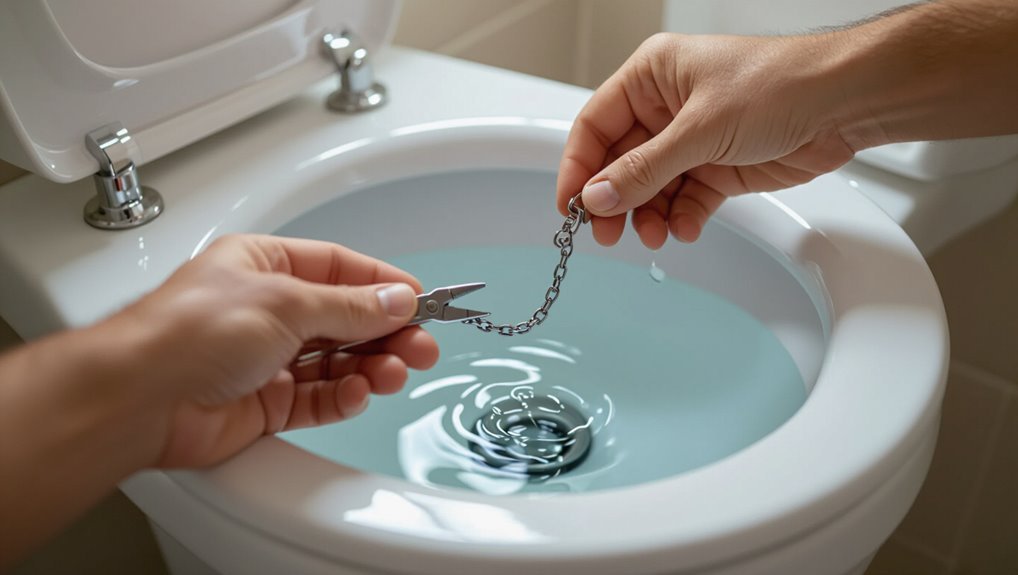 toilet chain replacement signs