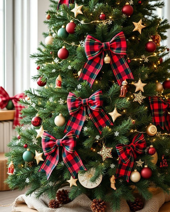 traditional plaid holiday bow