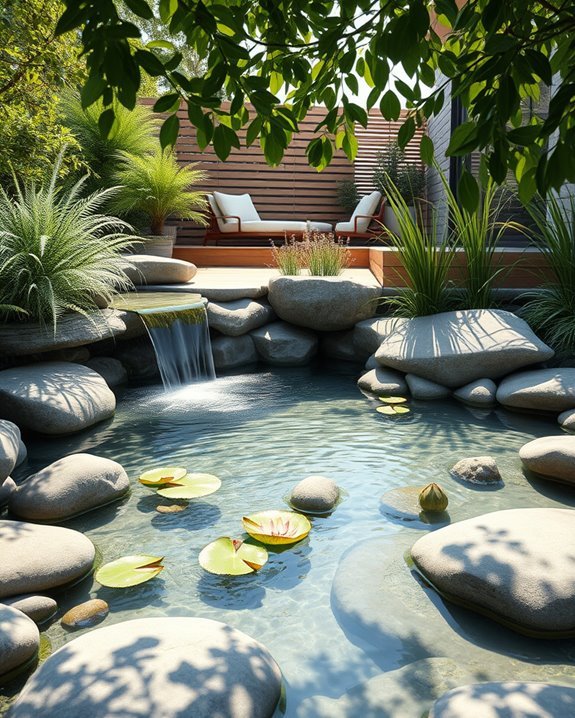 tranquil backyard water feature