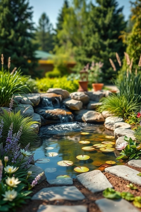 tranquil backyard water features
