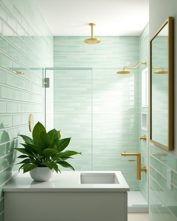 tranquil green shower retreat