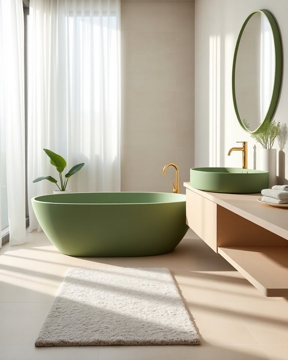 tranquil olive green fixtures