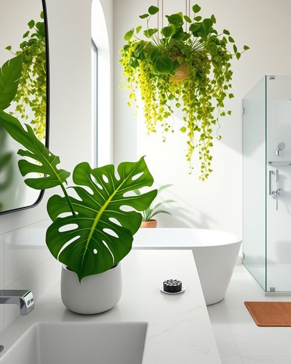 transform bathroom with plants