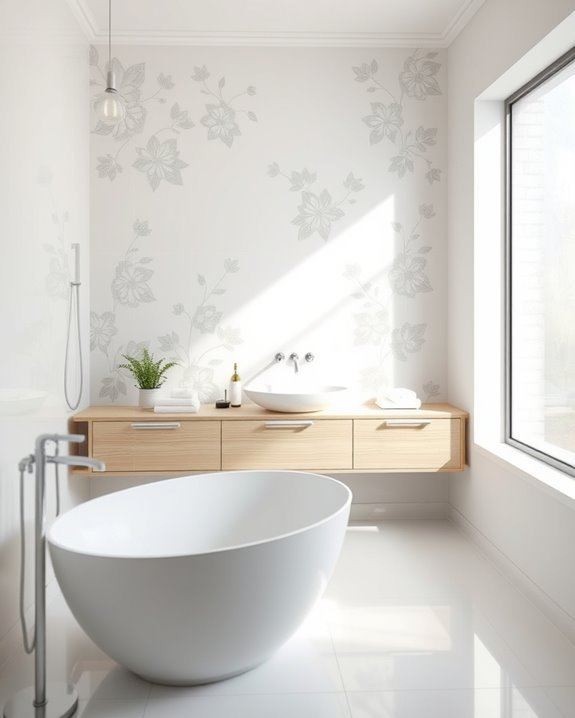 transform bathroom with stencils