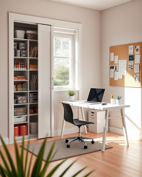 transform closet into workspace
