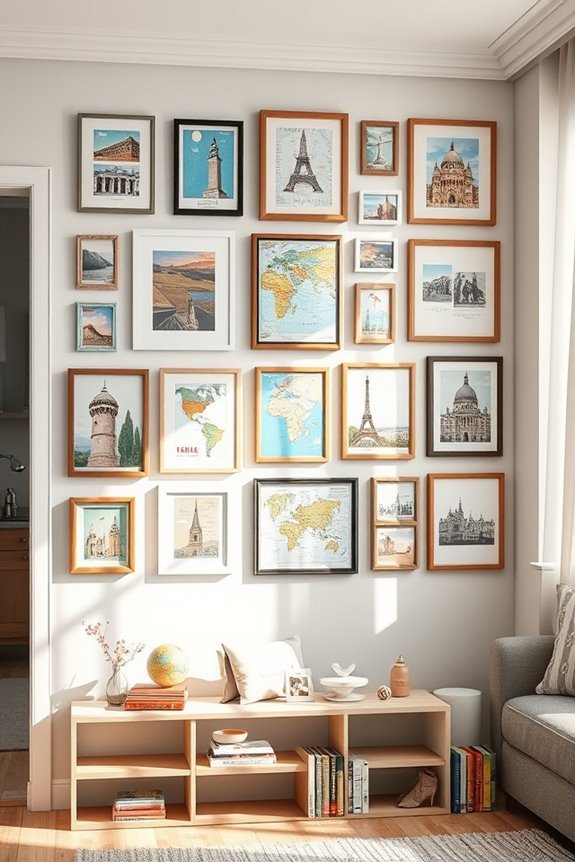 travel inspired art display