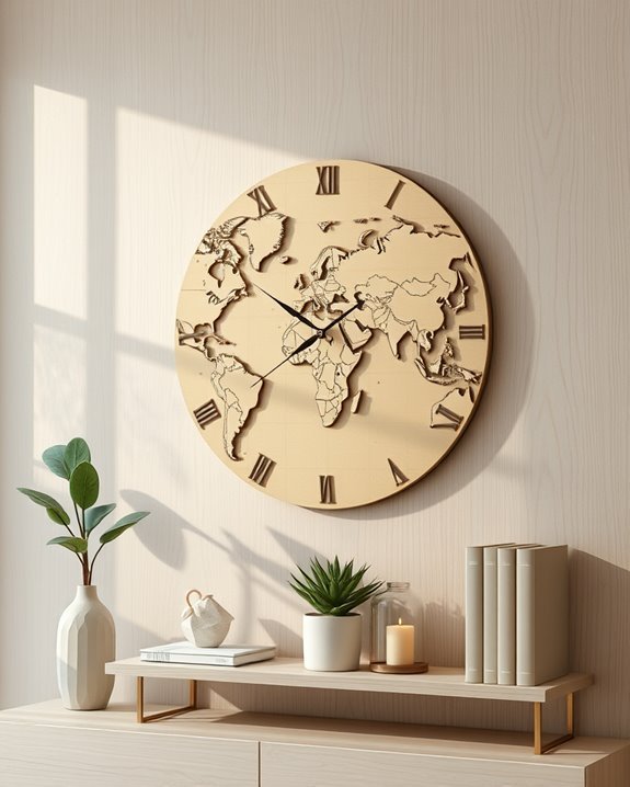 travel inspired decorative clocks