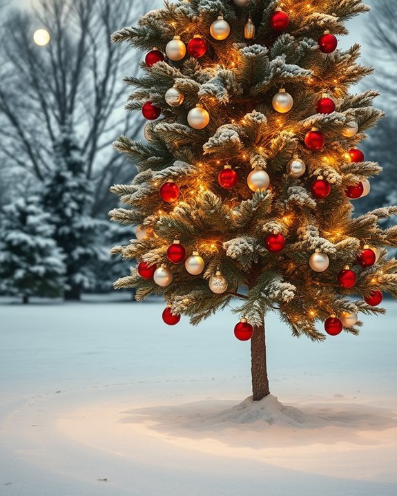 tree ornaments and lights
